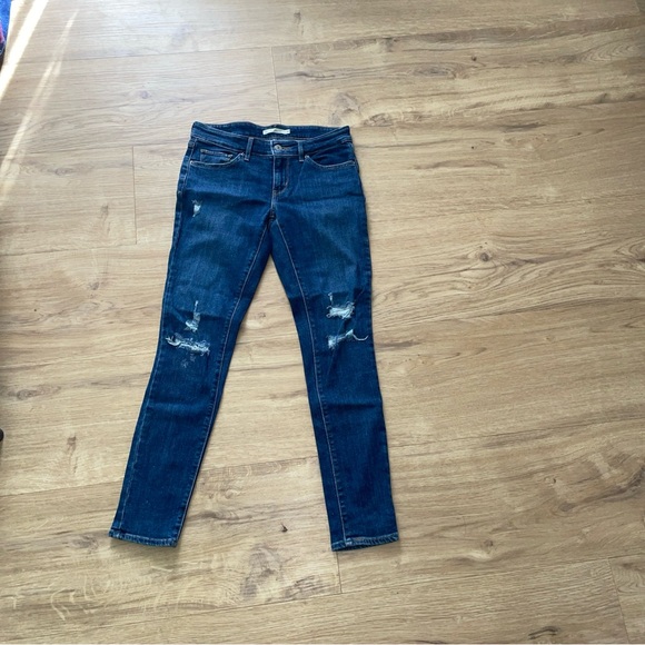 Levi's Denim - Levi's Dark Blue Distressed Skinny Jeans